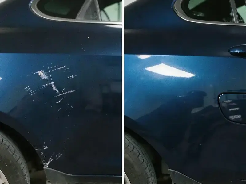 リアフェンダーの施工前と施工後